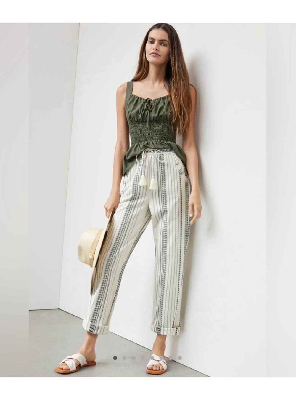Anthropologie Essential Beach Pants M boho cotton NWOT